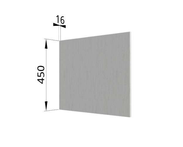 Панель торцевая (для шкафа горизонтального глубокого высотой 450 мм) ГВПГ Мелисса (Графит скин)