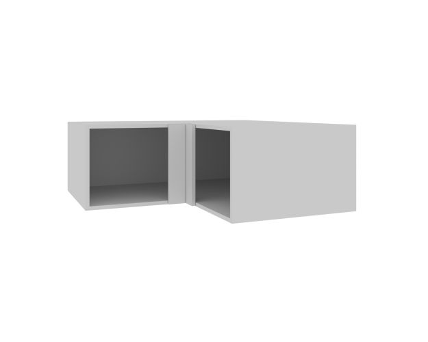 Ройс ГПГУ 1000 Шкаф верхний горизонтальный глубокий угловой (Белый софт/корпус Серый)