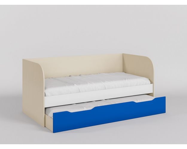 Диван-кровать Скай люкс (Синий/Белый/корпус Клен)