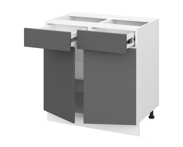 Норд ШН2Я 800 Шкаф нижний с ящиками (Софт даймонд/корпус Белый)