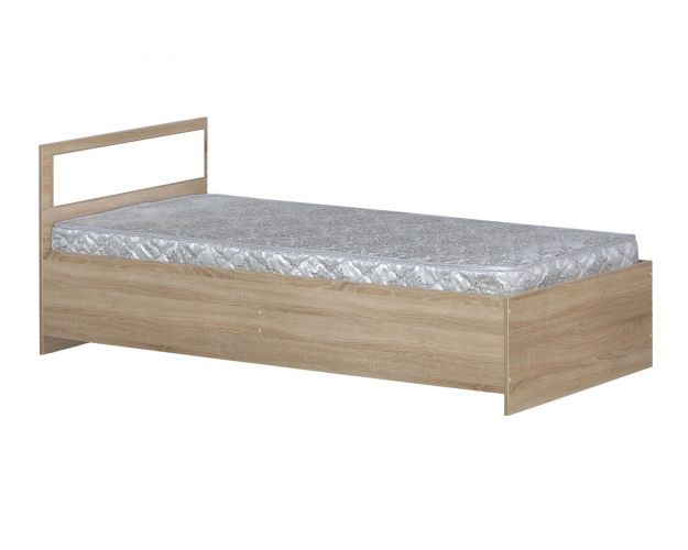 Кровать одинарная 900-2 без матраса (прямые спинки) Дуб Сонома