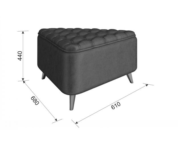 Пуф Трио 2 крем велюр