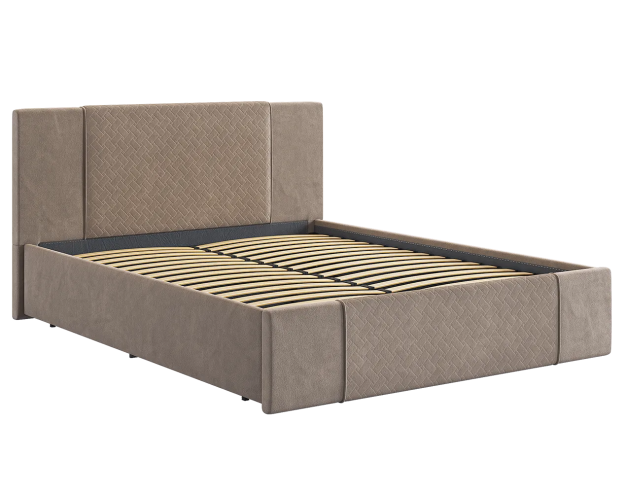 Кровать с основанием Хлоя 1600 латте (велюр) Кровать с основанием Хлоя 1600 латте (велюр)