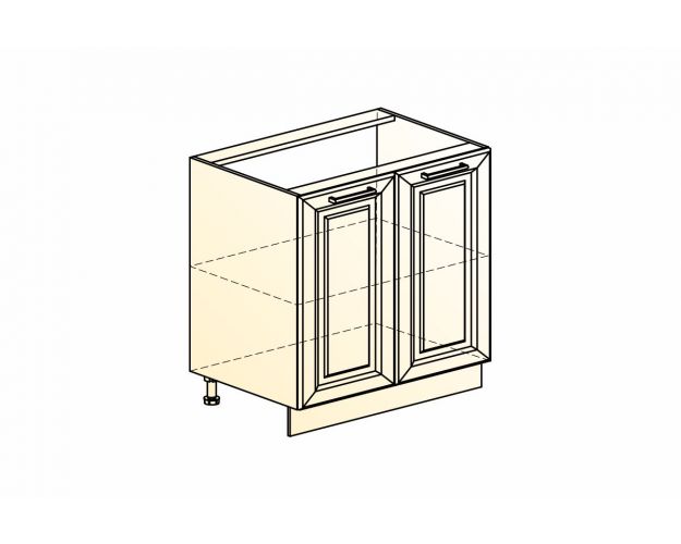 Монако Шкаф рабочий L800 (2 дв. гл.) (Белый/Айвори матовый)