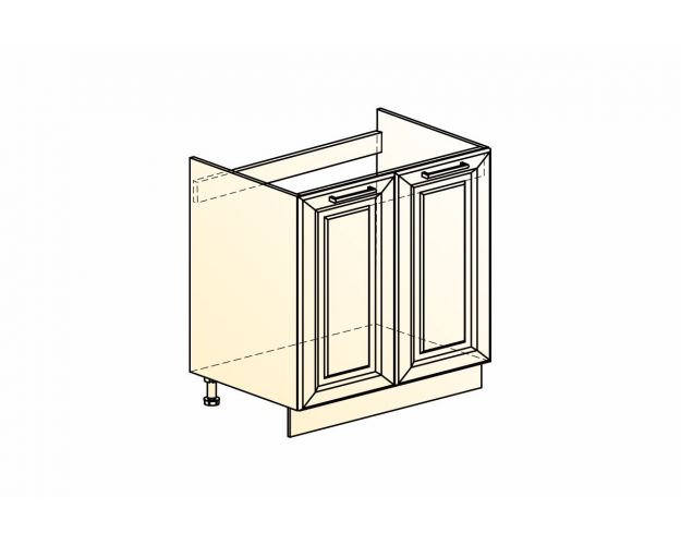 Монако Шкаф рабочий под мойку L800 (2 дв. гл.) (Белый/Сизый матовый)