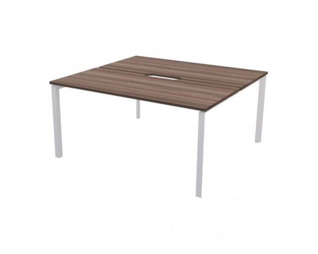 Бенч двойной на 2 рабочих места на металлокаркасе НТМП.П.Б2-120 Дуб сафари/Белый Бенч двойной на 2 рабочих места на металлокаркасе НТМП.П.Б2-120 Дуб сафари/Белый