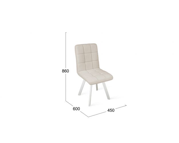 Стул «Франк» (паук) Белый матовый/Микровелюр Бежевый